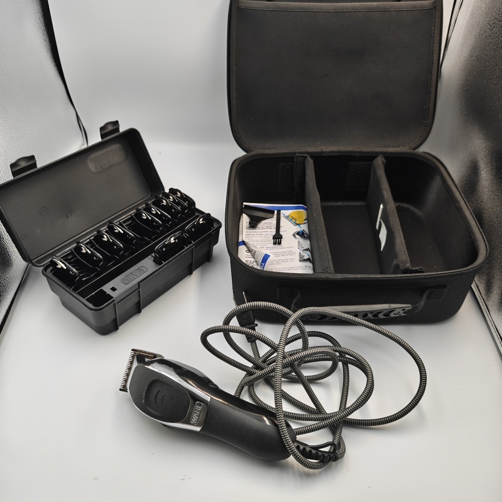 Wahl 79524-5201 Deluxe Chrome Pro Hair Clipper/Trimmer READ